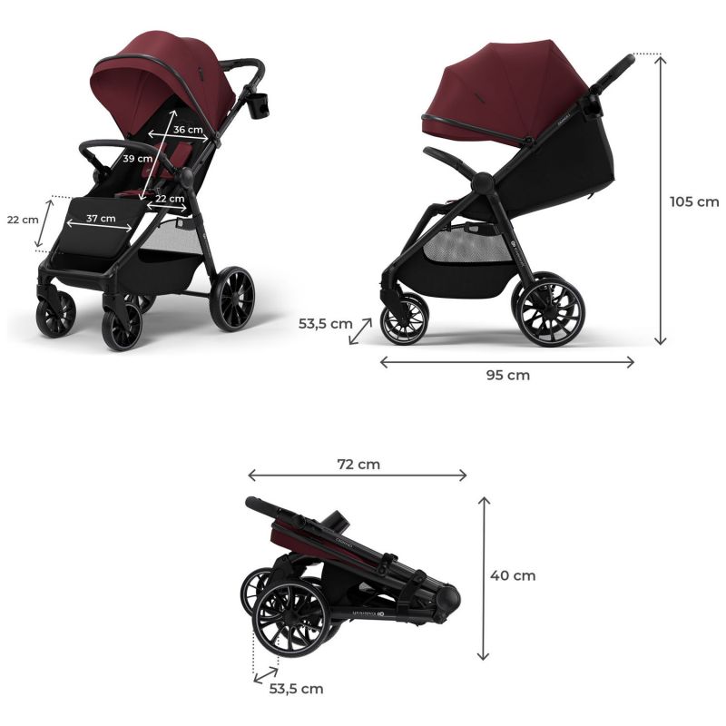Poussette Grande 2 Dark Ruby Kinderkraft Produit 9