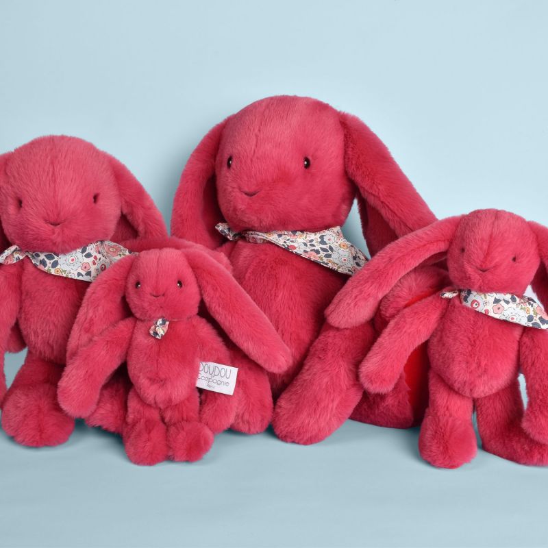Peluche Lapin Fleurette Fuchsia (50 cm) Doudou et Compagnie Ambiance 2