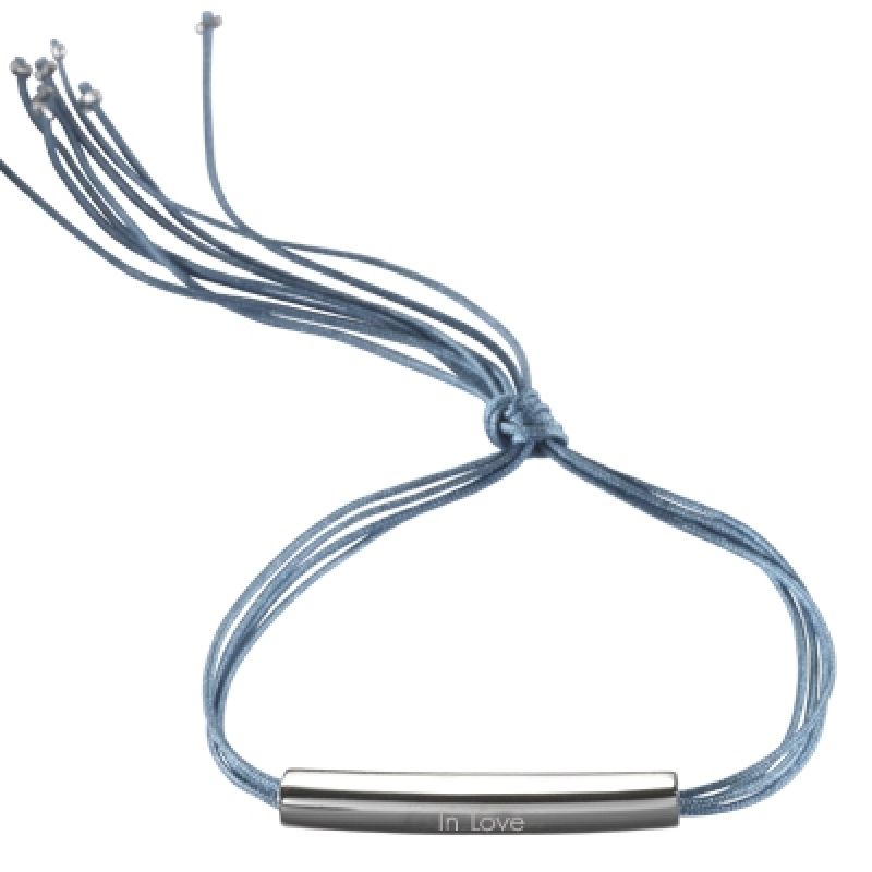 Bracelet cordon de soie Rainbow jonc (argent 925°) Petits trésors