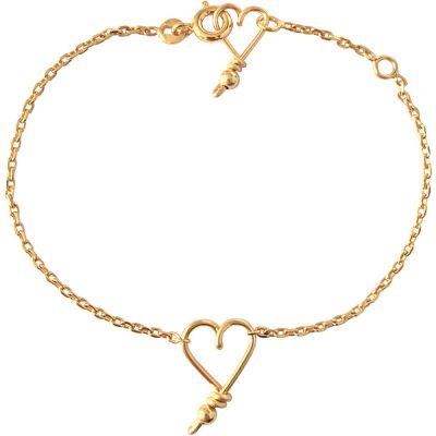 Bracelet chaîne Mon petit cœur goldfilled jaune  par Padam Padam