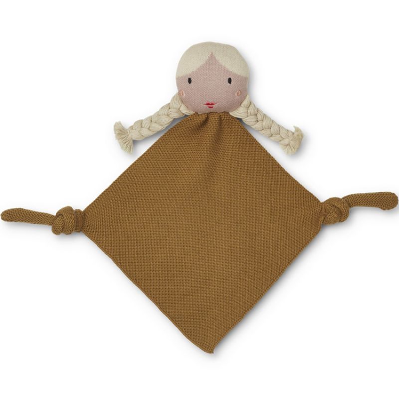 Doudou plat Alfie Doll Golden caramel multi mix Liewood