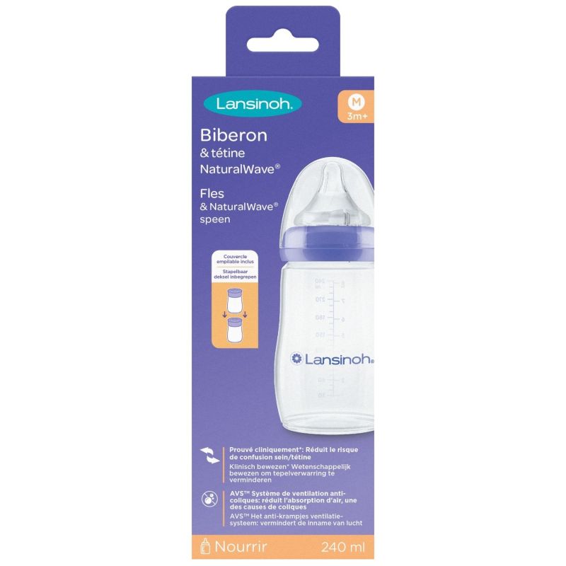 Biberon avec tétine NaturalWave (240 ml) Lansinoh Packaging 9