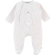 Pyjama chaud en velours Lapin écru (prématuré) - Noukie's
