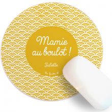 Tapis de souris Eventail jaune (personnalisable)  par Les Griottes