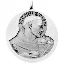 Médaille Saint Christian (or blanc 750°)  par Becker
