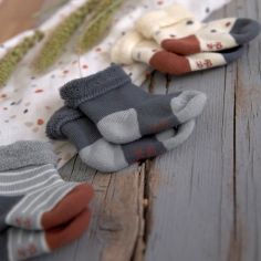 Lot de 3 paires de chaussettes bébé en coton bio Tiny Farmer bleu (pointure 15-18)