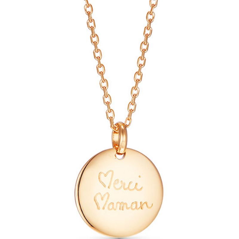 Collier Merci Maman personnalisable (plaqué or) Merci Maman