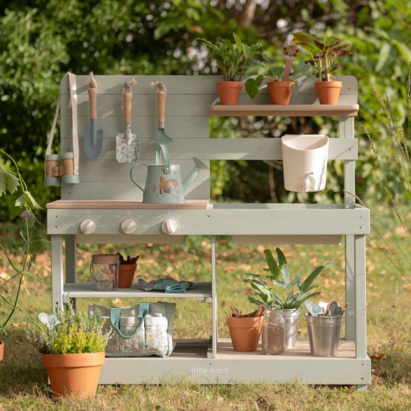 Cuisine d'extérieur en bois vert Little Dutch Ambiance 1