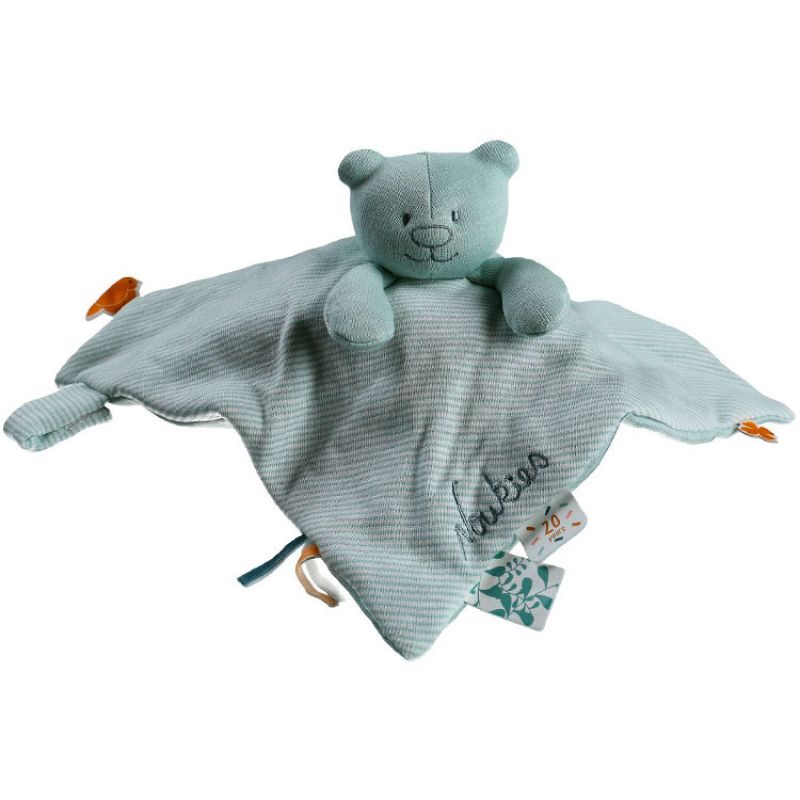 Doudou plat attache sucette Iconiques Nouky mint Noukie's