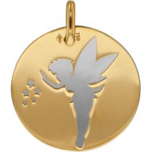Médaille Fée personnalisable (acier et or jaune 375°)  par Lucas Lucor