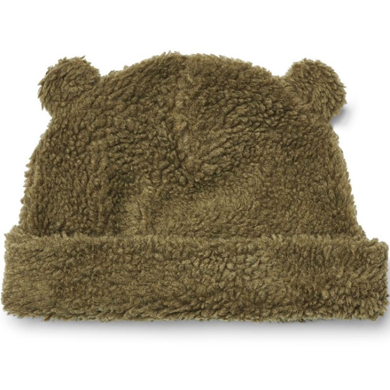 Bonnet ours en teddy Bibi Khaki (1-2 ans) Liewood