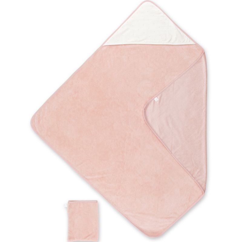 Cape de bain + gant Bamboo Choux rose (90 x 90 cm) Bemini