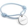 Bracelet cordon maman Kids médaille (argent 925°) - Petits trésors