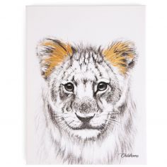 Affiche peinture lion or (30 x 40 cm)