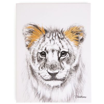 Affiche peinture lion or (30 x 40 cm)  par Childhome