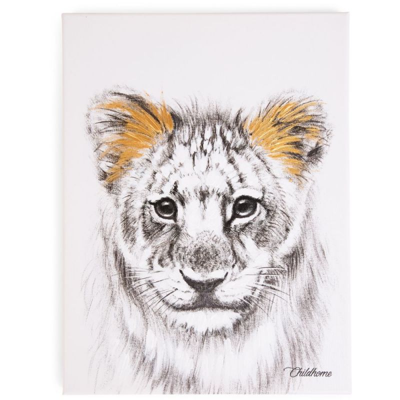 Affiche peinture lion or (30 x 40 cm) Childhome Produit 1 grande taille