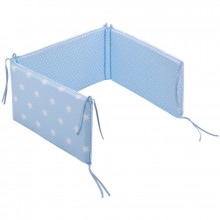 Tour de lit bébé Bleu ciel étoile et rayure (pour lits 60 x 120 et 70 x 140 cm)  par Little Dutch