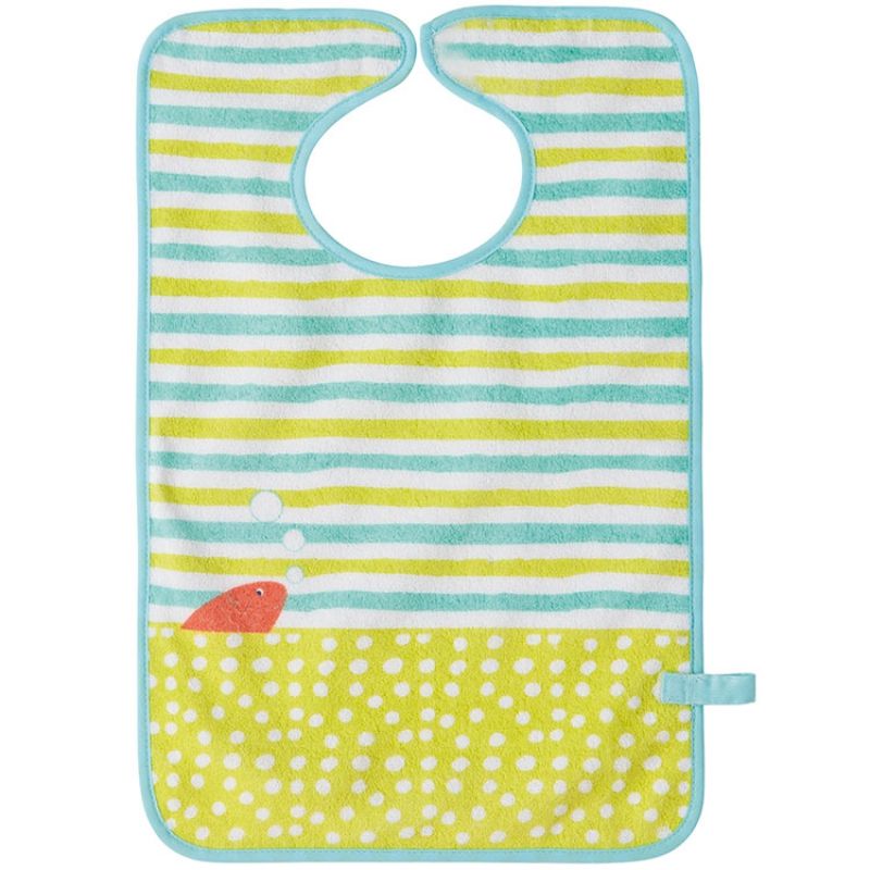 Bavoir à velcro Poisson avec attache sucette Babycalin