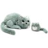 Peluche Miaou le chat maman et bébé menthe (32 cm)  par Les Déglingos