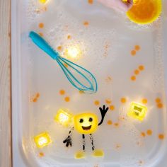 4 cubes lumineux Alex jaune