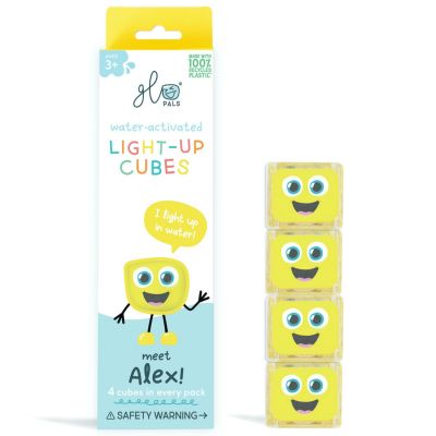 4 cubes lumineux Alex jaune  par Glo Pals