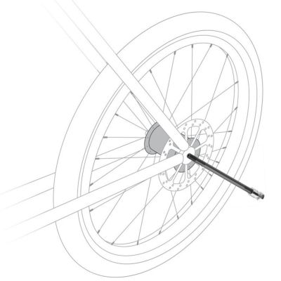 Axe traversant pour remorque à vélo Zeno (166 - 178 mm)