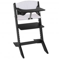 Chaise haute évolutive Nala Noire avec tablette et coussin - Geuther