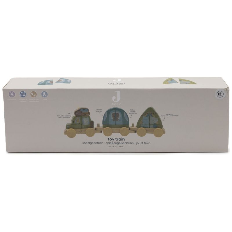 Train de construction en bois Jollies Camping Jollein Packaging 5
