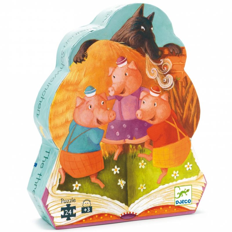 Puzzle Les trois Petits cochons (24 pièces) Djeco