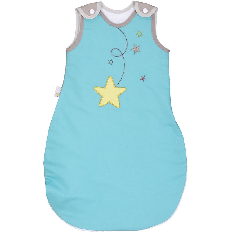 Gigoteuse légère en coton bio Pluie d'étoiles turquoise TOG 1 (70 cm) P'tit Basile