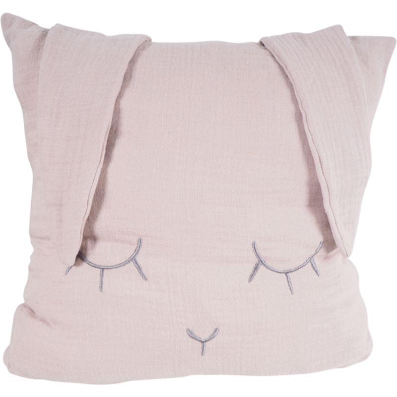 Housse de coussin Lapin rose (40 x 40 cm) Kikadu