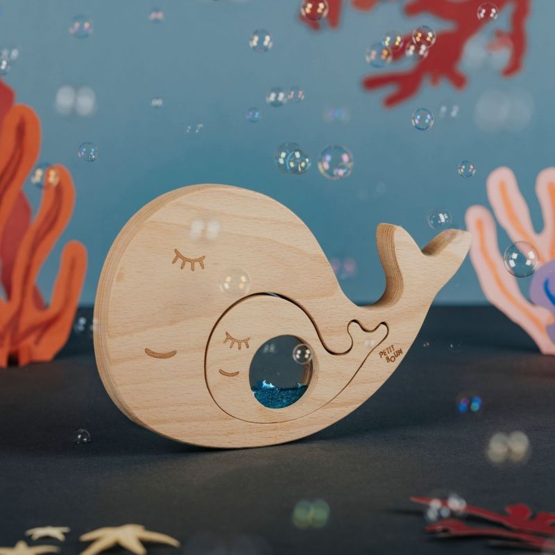 Puzzle sensoriel Baleine et son bébé Petit Boum Ambiance 8