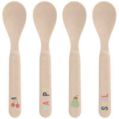 Lot de 4 cuillères en polypropylène et cellulose Happy Fruits cerise