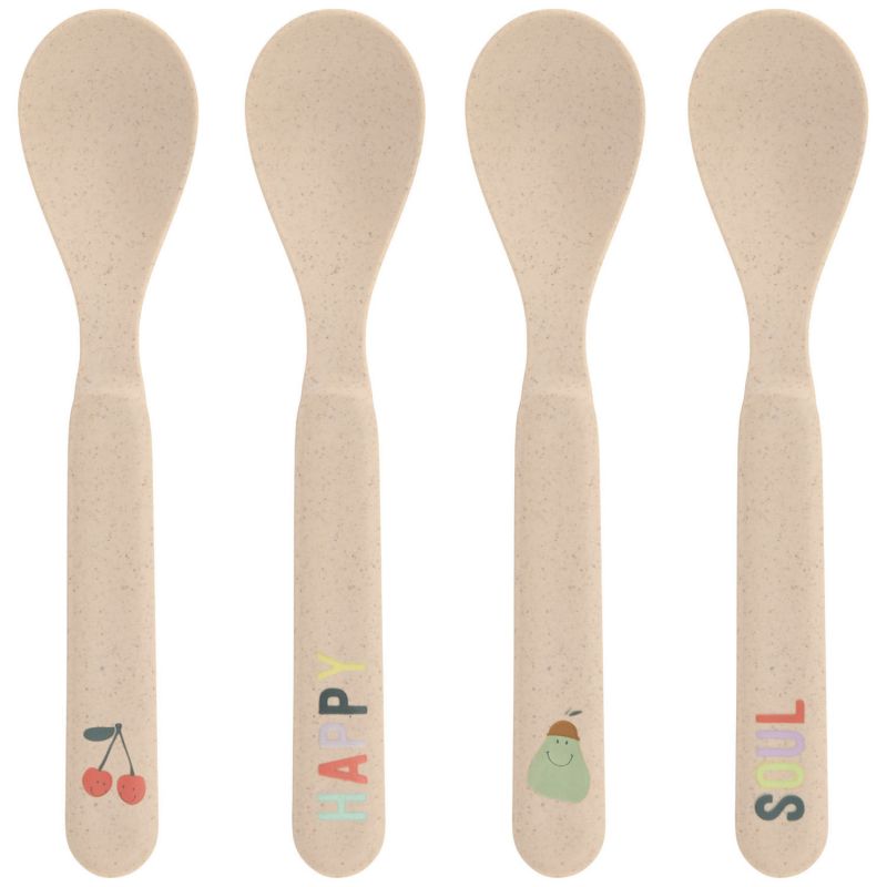 Lot de 4 cuillères en polypropylène et cellulose Happy Fruits cerise Lässig Produit 1