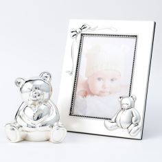 Cadre photo Ours 17 x 13,5 cm (métal argenté)