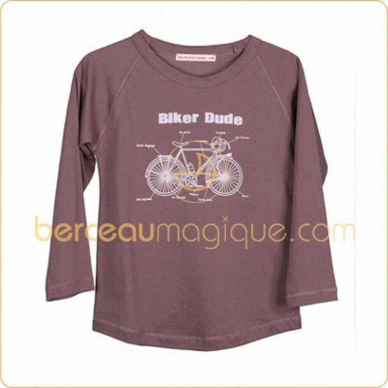 Tee-shirt  manches longues Sam vélo raisin 