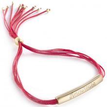 Bracelet cordon de soie Rainbow jonc (plaqué or)  par Petits trésors