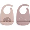 Lot de 2 bavoirs en silicone Ozzo Rose - Done by Deer
