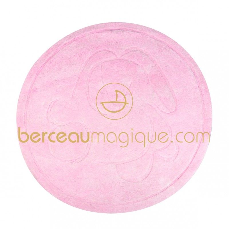 Tapis rond rose Plume (120 cm) Kaloo