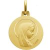 Médaille Vierge Marie auréolée personnalisable (or jaune 18 carats) - Maison Augis