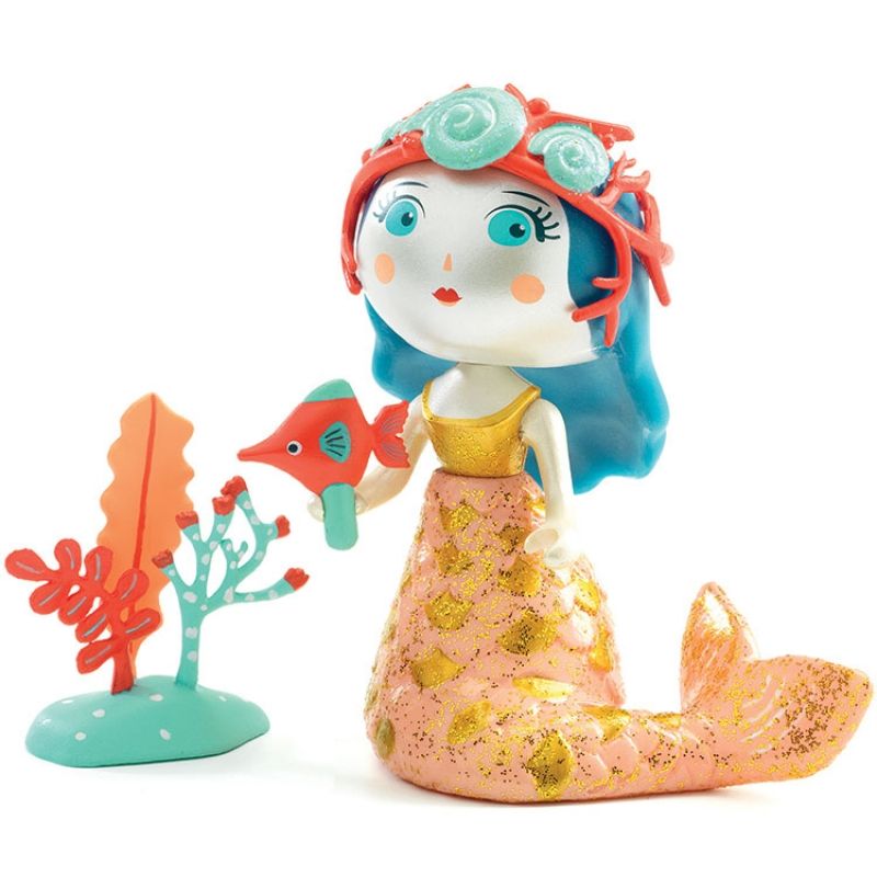 Figurine sirène Aby & et son poisson Blue Djeco