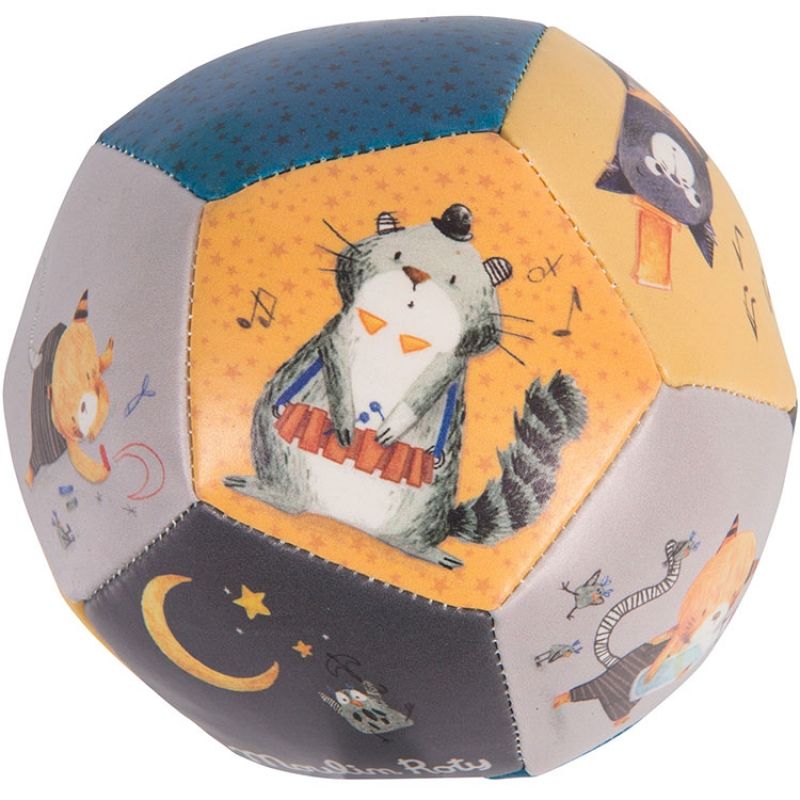 Ballon souple chat Les Moustaches (10 cm) Moulin Roty