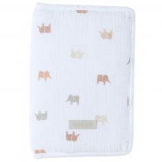Protège Carnet De Santé Bébé NOUKIE'S - Housse Douce Fausse Fourrure Orso Brodé - Avec Fermeture Éclair Et Poche Plastifiée