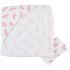Cape de bain + gant en mousseline de coton Eléphant rose (75 x 75 cm) - Noukie's Cape de bain + gant en mousseline de coton Eléphant rose (75 x 75 cm) - Noukie's