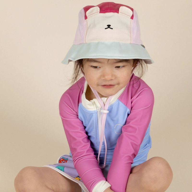 Chapeau anti-UV Camper Fun Ourson Framboise (2-4 ans) KI et LA Ambiance 2