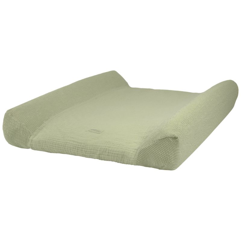 Housse de matelas à langer en coton Wabi-Sabi Green matcha Nobodinoz Produit 1