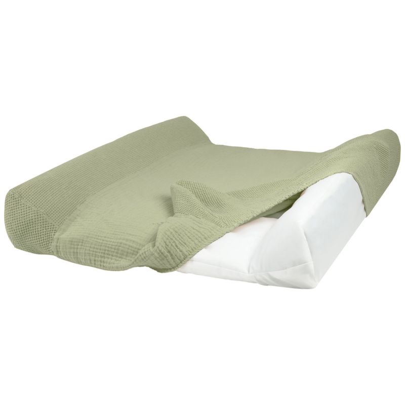 Housse de matelas à langer en coton Wabi-Sabi Green matcha Nobodinoz Produit 2