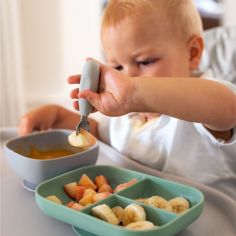 Lot de 2 pré-couverts inox gris velours