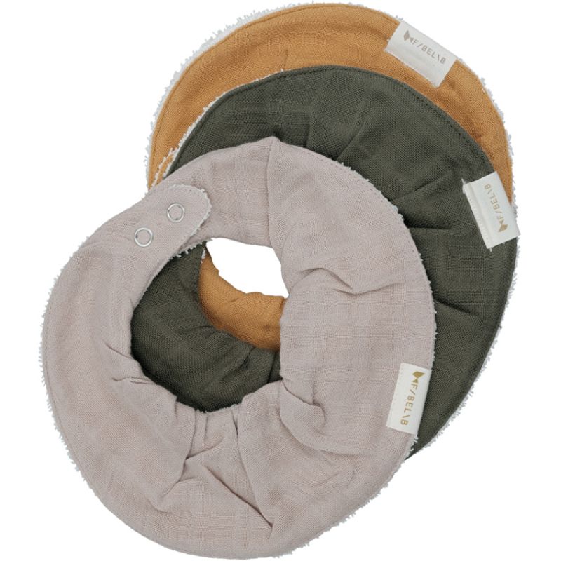 Lot de 3 bavoirs bandanas Olive Garden Fabelab