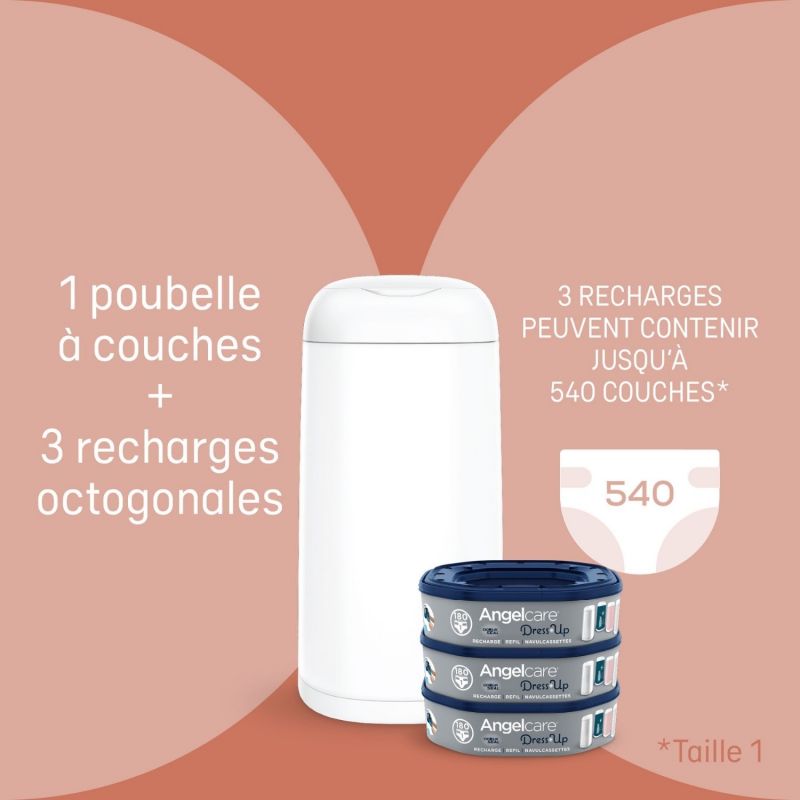 Starter pack poubelle à couches Dress up + 3 recharges - Reconditionné Angelcare Produit 3